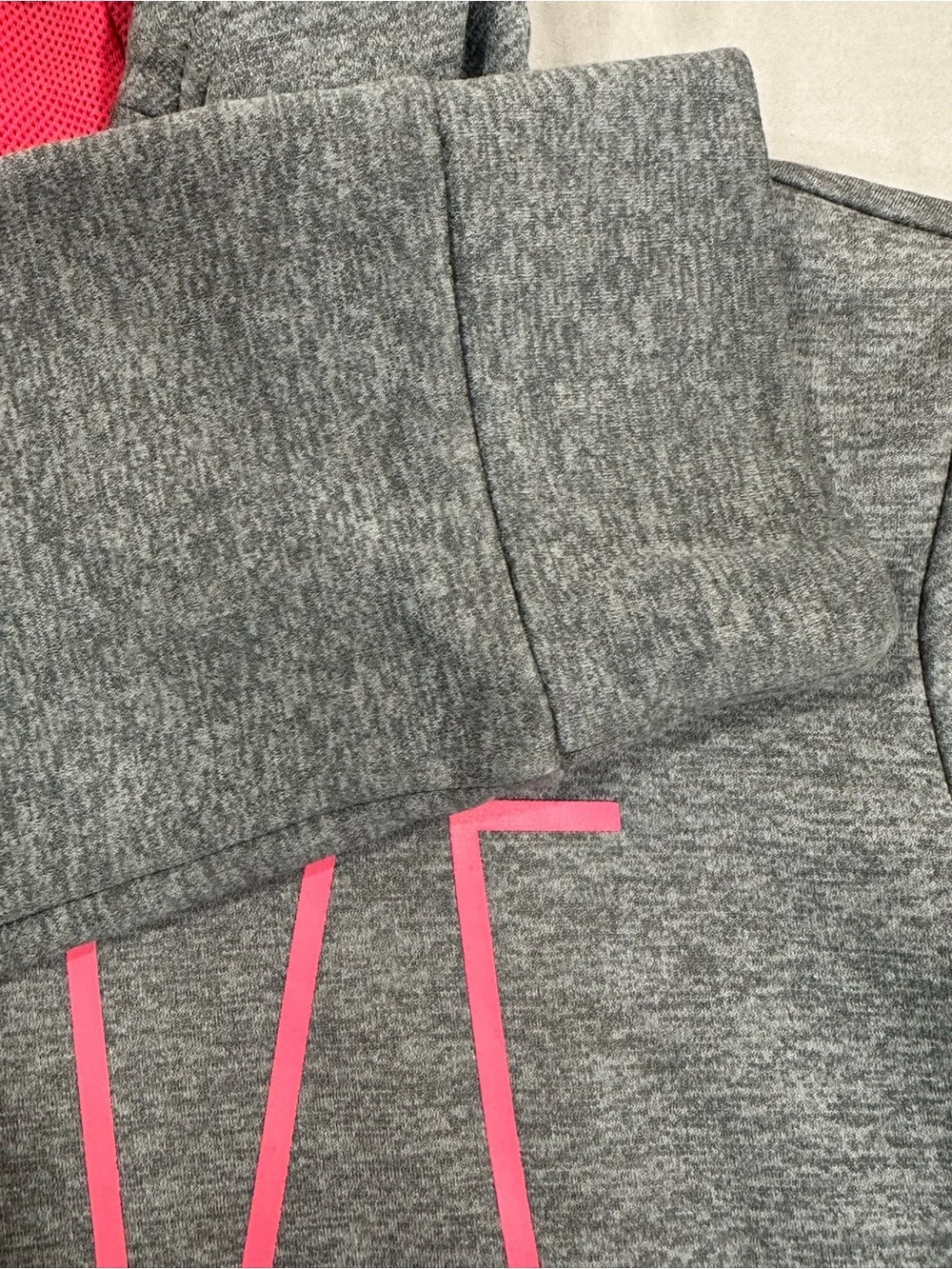 Nike Kids’ Heather Gray Cowl Neck Sweatshirt with Pink NIKE Script